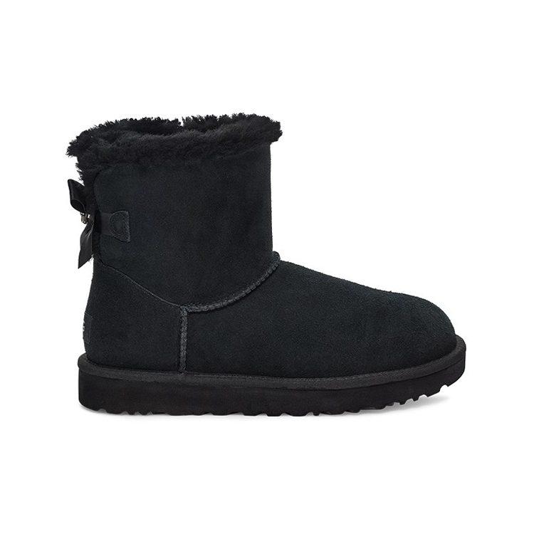 UGG Mini Bailey Brooch Fleece Lined Black Women's 1119512-BLK