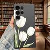 White Tulips Watercolor Slim Fit Phone Case Anti Scratch Drop Protection For Samsung Galaxy S26 S25 S24 Ultra FE A Series