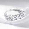 Smyoue 2.5/5CTTW D Color Genuine Moissanite Rings for Women 5 Gemstone Bridal Wedding Jewelry 925 Silver Ring