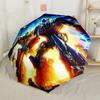 Transformers Optimus Prime Battle Scene Outdoor Automatic Umbrella Compact 8 Rib Design Foldable Design Outdoor Daily Use Vibrant Pattern Umbrella