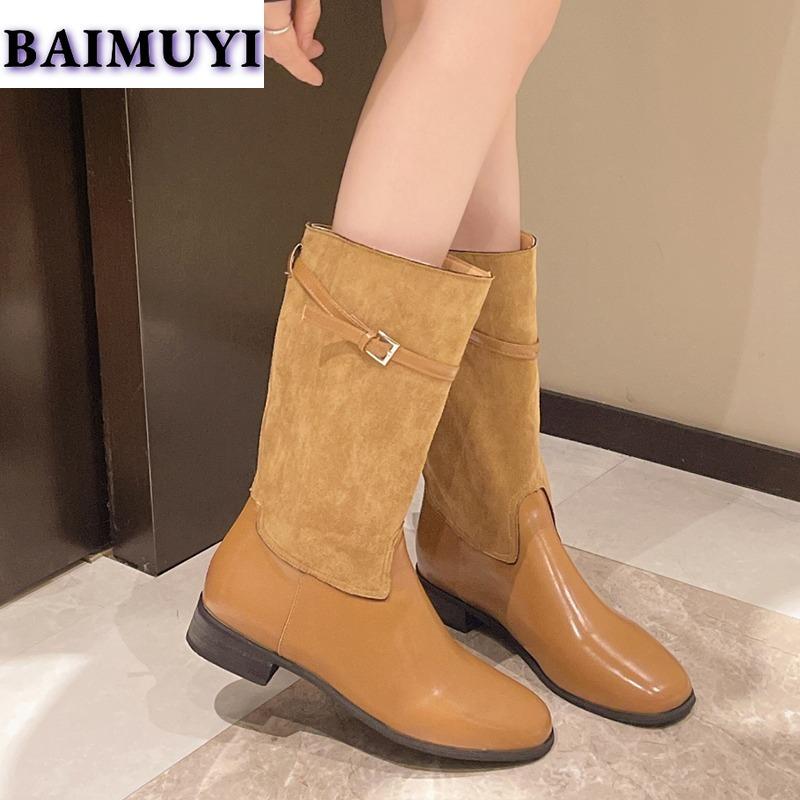 Dame Chelsea Høye Støvletter Chunky Sko Vinter Merke 2025 Designer Ny Trend Midt-legg Snøstøvler Mote Casual Retro Botas Mujer