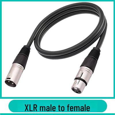 Balanced Black XLR Microphone Cable, Pure Copper, Zinc Alloy, Male To Female