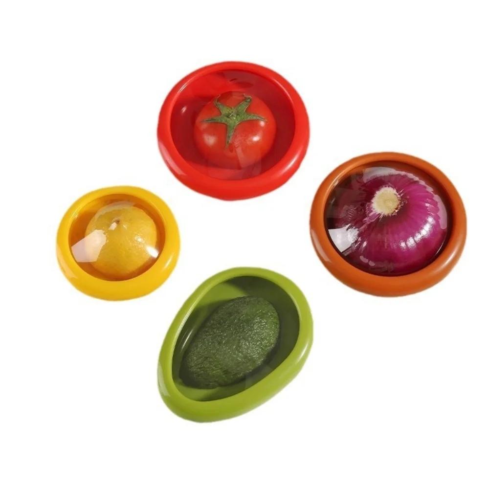 1/4 stücke Küche Lagerung Box Obst Gemüse Container Frische Box Avocado Tomaten Zitrone Zwiebel Frischhalten Schärfer Küche Gadget