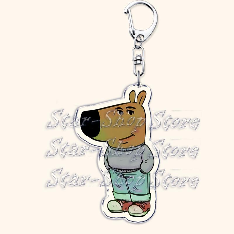 

Funny Just A Chill Guy Girl Meme Keychains for Accessories Bag Key Chain Ring Jewelry Cool Dog Holidays Friends Keyring Gifts