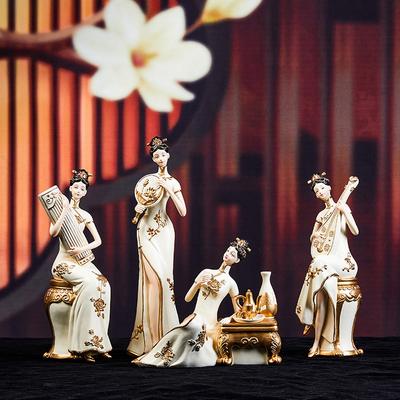 Light Luxury High-end Ladies Ornaments Ancient Characters New Chinese Style Art Decorations Retro Living Room Entrance Decoration