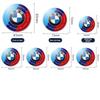XZDXD1 For BMW Kith&BMW  Anniversary Logo Front Cover Badge 81mm + Rear Badge 72mm + Hubcap 56mm + Steering Wheel Sticker 46mm  Car Acc