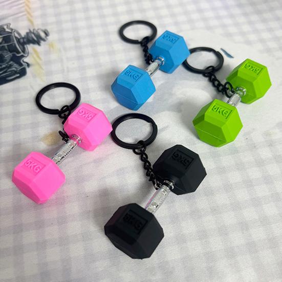 Mini Dumbbell Pendant Keychain Bag Cell Phone Wallet Durable Decorative Keyring Handbag Car Decoration Accessory