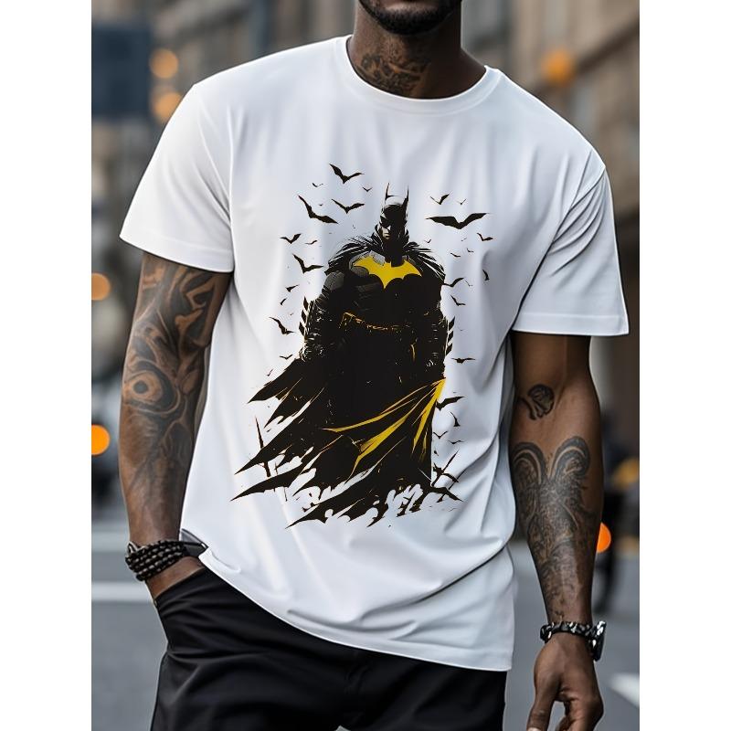 European sizes Justice League Men'S Plus Size Casual T-Shirt, Printed Graphic Tee Regular Fit for Spring/Summer/Fall PLUS