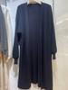Women's Medium-Length Knit Cardigan - Spring/Autumn, Solid Color, Korean Style, Fashionable Loose Fit