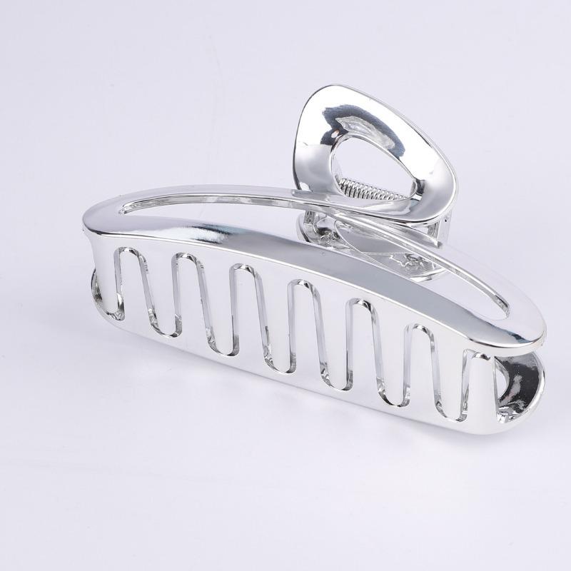 New Style Hair Clip Imitation Metal Plated Grab Clip Silver Large Grab Clip High-grade Light Luxury Accessories Hair Accessories