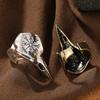 Retro Krähenkopf Ring Herren Ehrfurcht Mann Rune Öffnung Einfach Tier Vogel Totenkopf Ring