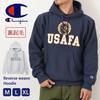 Parka Long Sleeve Brushed Lining Rubber Print Hooded Sweatshirt REVERSE Dark Navy [Champion] 11.5oz WEAVE(R) C3-A123 Men's