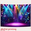 2D Disco Stage Backdrop Glowing Music Notes Birthday Party Photo Background