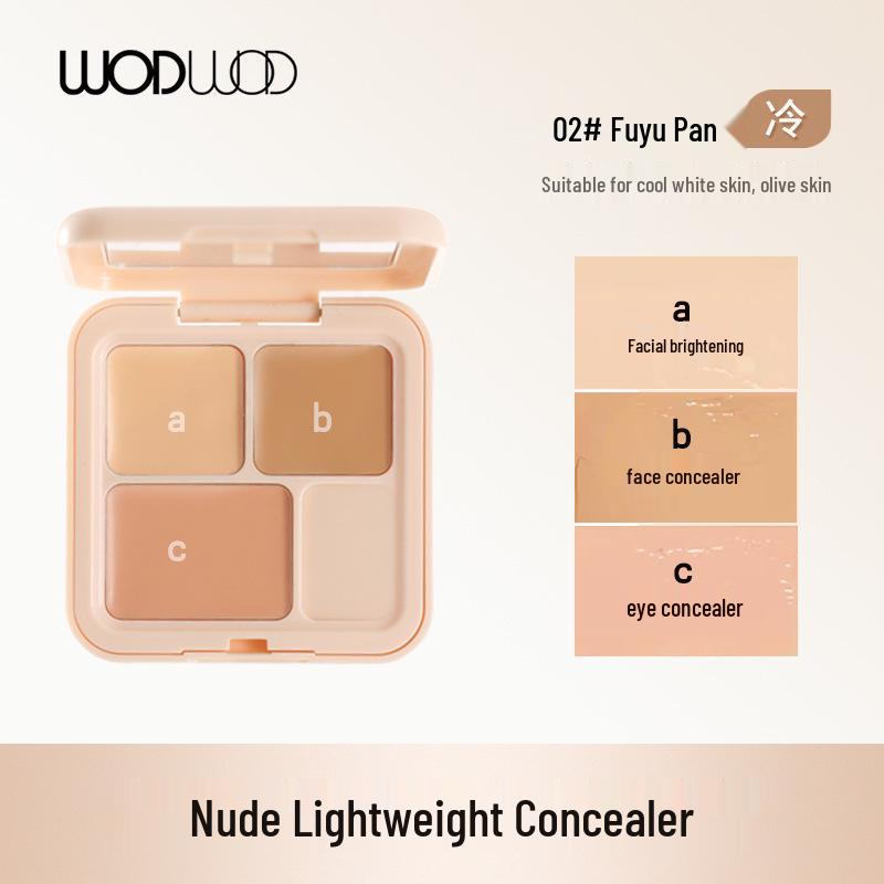 

WODWOD Lightweight 3-Color Concealer: Covers Blemishes, Contours, Dark Circles, Acne Scars, Waterproof, Long-Lasting, No Caking.