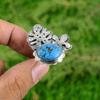 Natural Copper Arizona Turquoise 925 Sterling Silver Promise Anniversary Ring