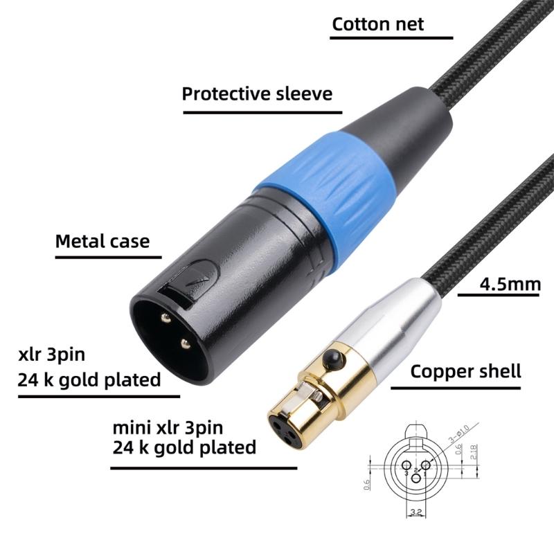 High Fidelitys XLRs Female Male Balanced Cable Double Shielding Noise Cancelling For Studio Equipment And Home Theater Systems