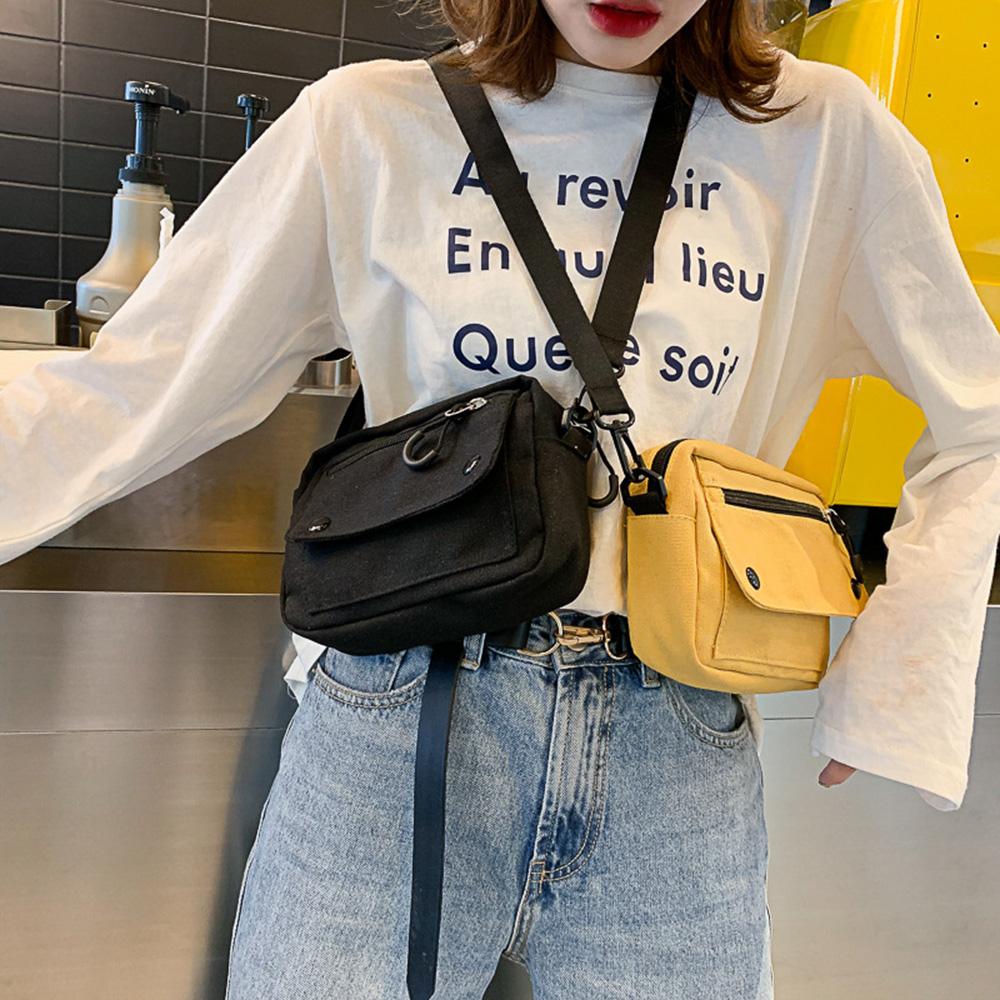 Portable Canvas Crossbody Bags Women Casual Handbags Mini Shoulder Crossbody Purses Mobile Coin Purse with Adjustable Strap