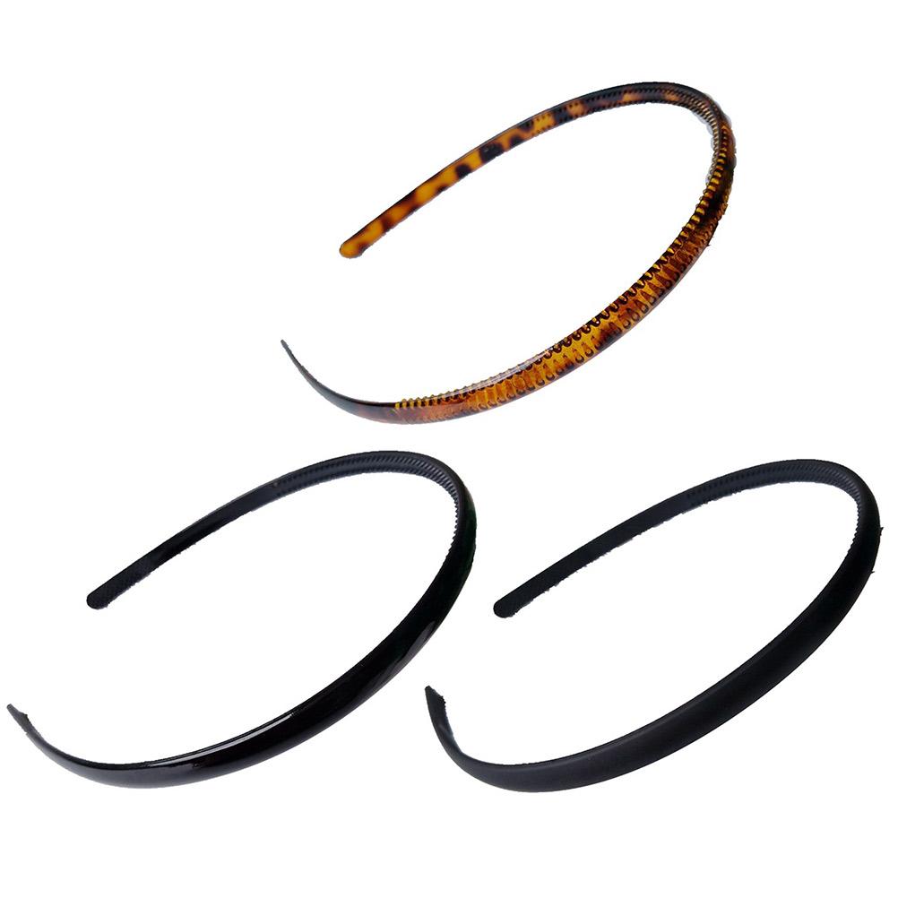 3Pcs Plain Headbands Teeth Comb Headbands Skinny DIY Hair Bands Headbands Headwears for Women Men Girls