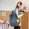 Schoolbag High-value Retro Plaid Backpack Autumn and Winter New Korean Ins Junior and High School Schoolbag Simple and Versatile Backpack