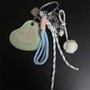 Ins Style Heart Mirror Keyring Y2K Trendy Woven Rope Keychain Bag Pendant Creative Leather Braided Ball Bag Pendant Gifts