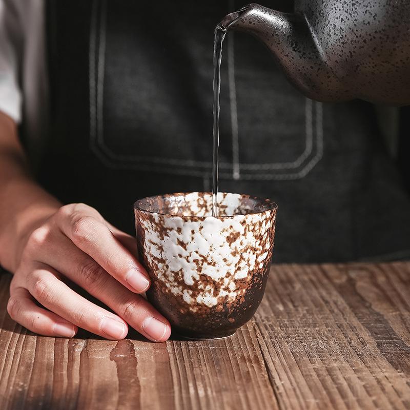 Export Japanese-Style Teacup, Water Cup, Coarse Pottery Hand-Painted Cup, Coffee Cup, Clay Small Teacup
