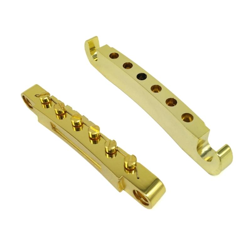 Tune O Matic Bridge, Rollers Saddle Tune O-Matic Guitar Bridge with Tailpiece & Studs for LP Guitar Replacements Kits