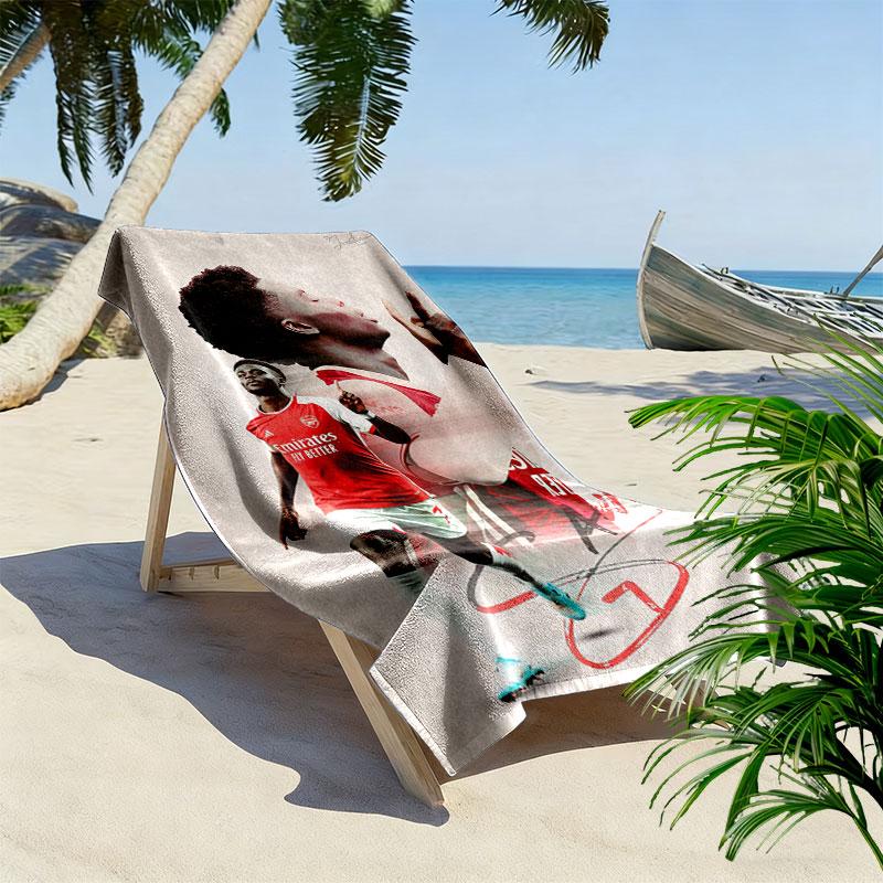Bukayo Saka Hero Beach Towel, Large Soft Quick Dry Towel for Beach Camping Swimming