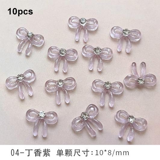 Mixed Cute Mini Colorful Resin Line Bowknot Bow Tie Ribbon Nail Art Decorations DIY Manicure Rhinestones Accessories