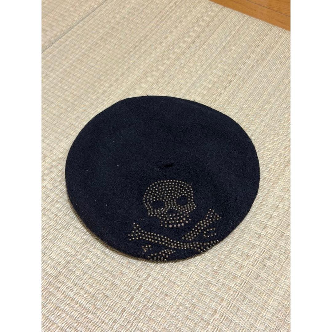 Used RALPH LAUREN RUGBY Beret Skull Studs
