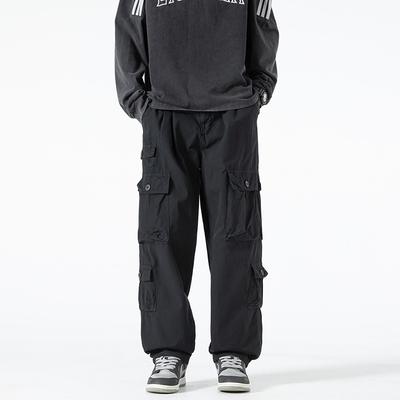 Overalls Multi-pocket Sports Casual Retro Versatile Loose Straight Tooling Trousers Men's Spring and Autumn Pants