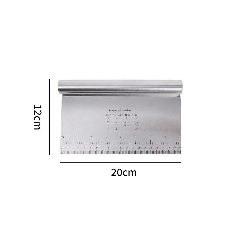 Stainless Steel Cake Scraper & Dough Cutter with Measuring Scale, DIY Dough Pastry Spatulas, Bread Baking Accessories