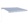 vidaXL Markise Automatisch Einziehbar 400x350 cm Blau und Weiß