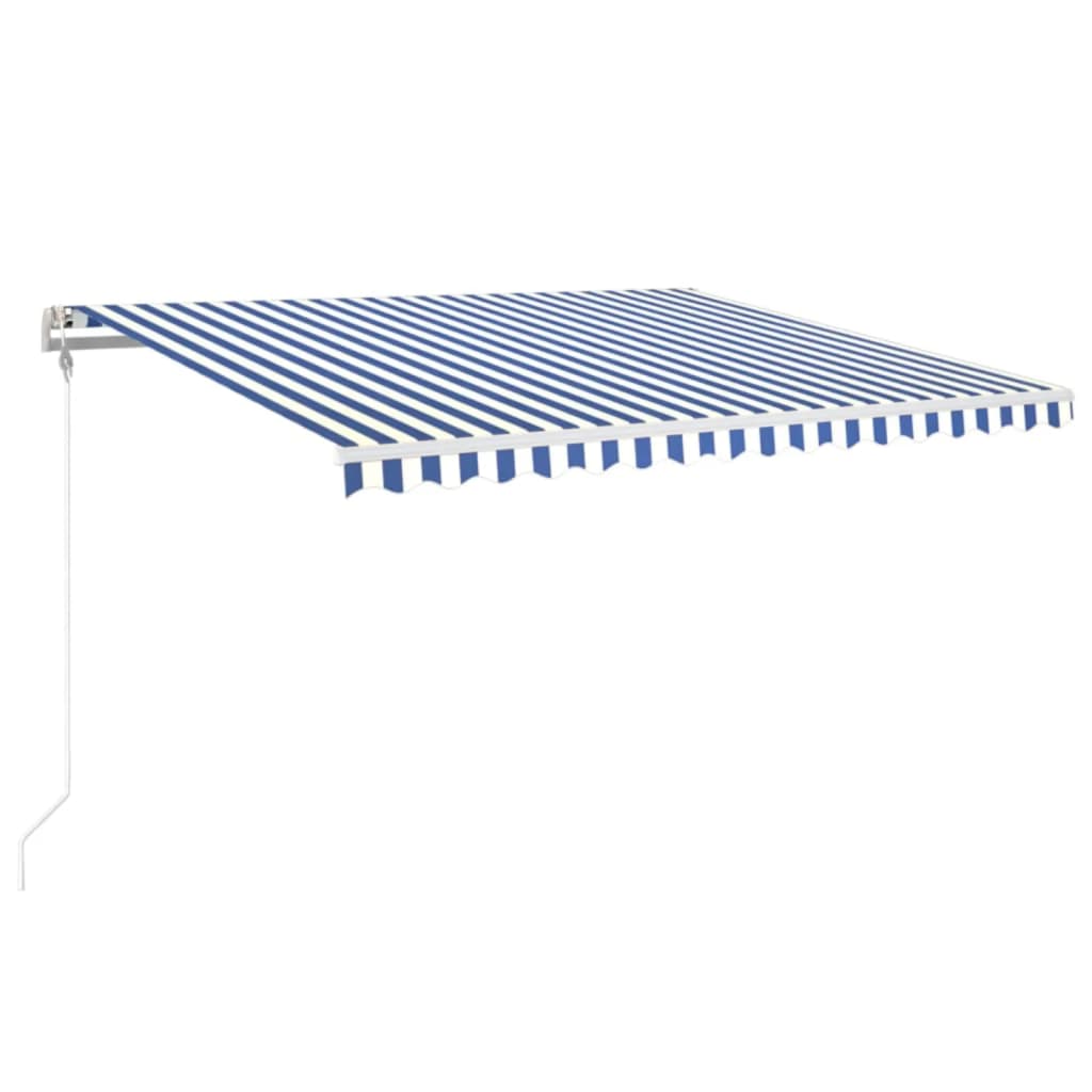 vidaXL Markise Automatisch Einziehbar 400x350 cm Blau und Weiß
