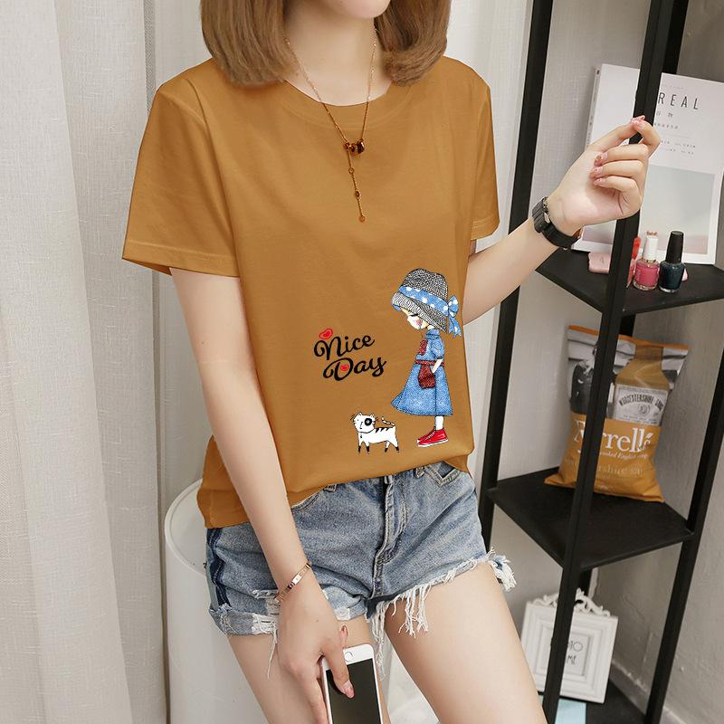 Women's short-sleeved t-shirt women's summer new Korean version cartoon student crew-neck bottoming shirt