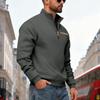 Plus Size Winter Fleece Half Zip Stand Collar Pullover Sweatshirt Men Solid Color Casual Hoodie