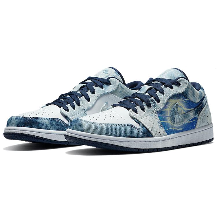 Jordan Air Jordan 1 Vintage Basketball Shoes Men's Low top Blue/White CZ8455-100(Team56-)