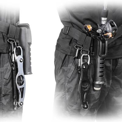 1Pc Waist Support Fishing Rod Holder Belts, Adjustable Waist Wading Belts With 2Pcs Hooks, Portable Pole Inserter For Spinning