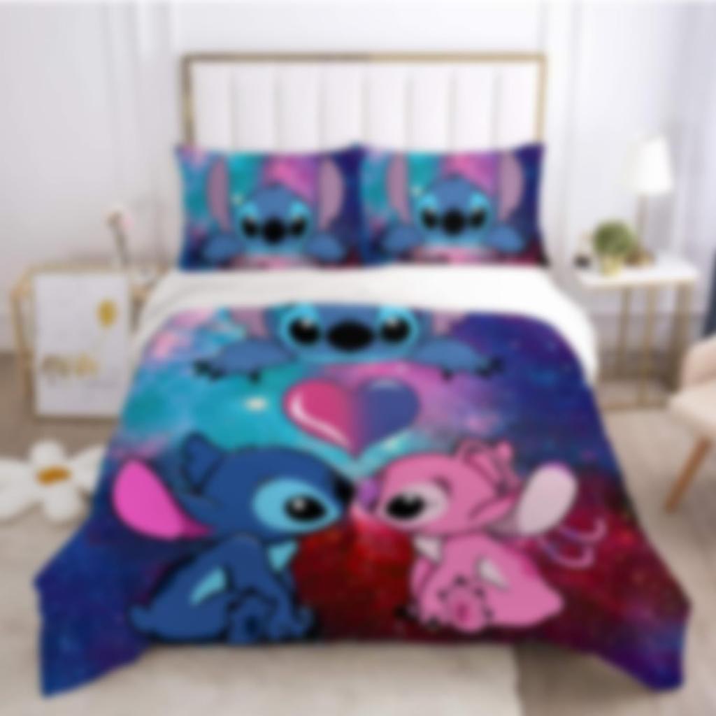 Cute Cartoon Character Three-piece Quilt Cover Digital Printing Bedding Set Bed Cover