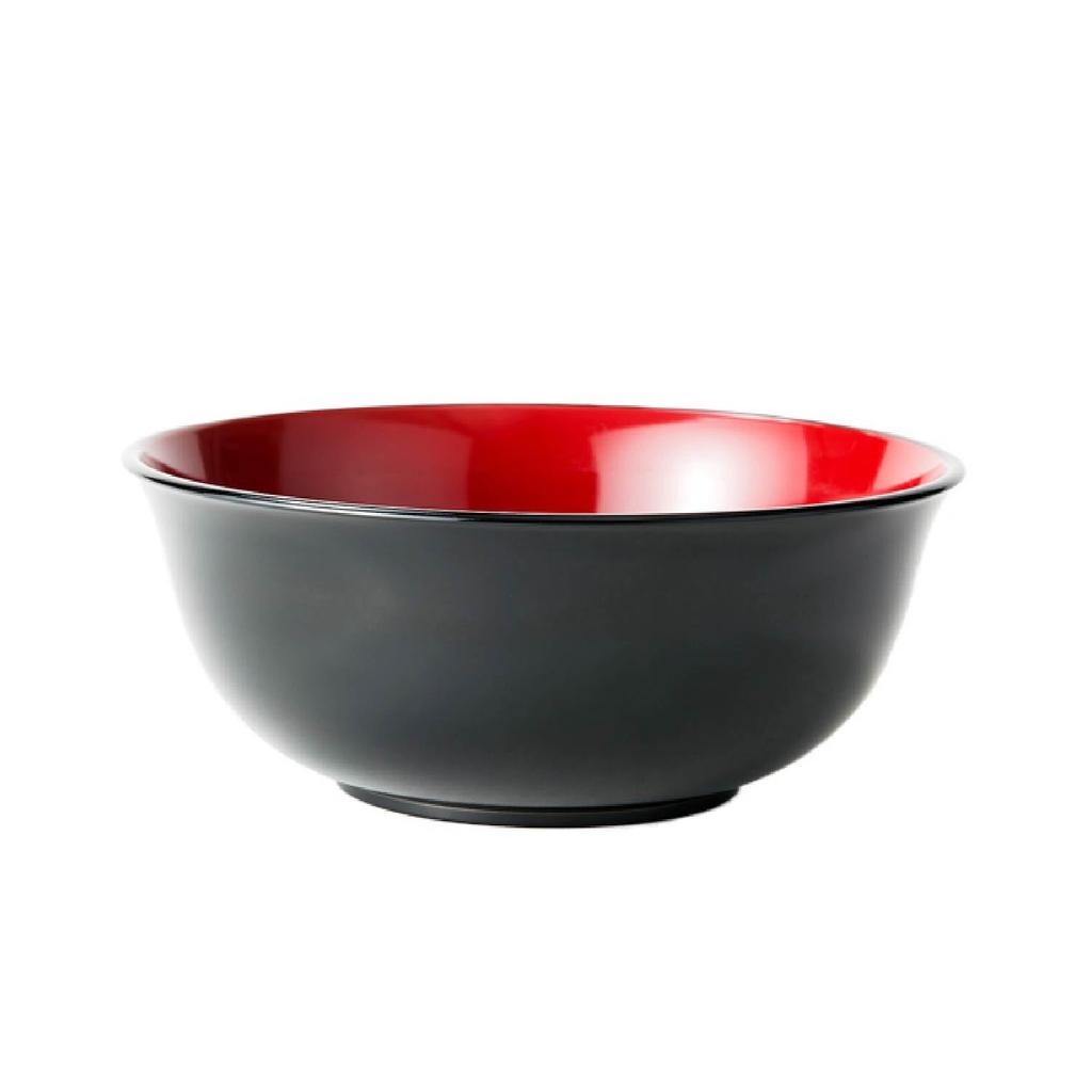 Asahi Koyo Noodle Bowl, Black with Red Interior, Japanese Style, Dishwasher and Microwave Safe, Made In Japan