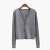 V-neck knitted cardigan autumn new retro versatile sweater with long-sleeved short coat for women