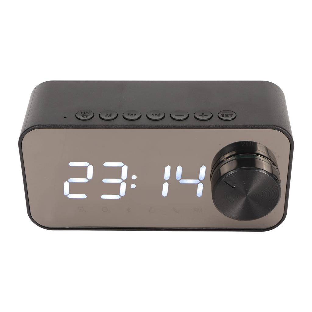 Wireless Speaker Multifunction Noise Cancelling Temperature Display Voice Broadcast FM Radio Mirror Alarm Clock