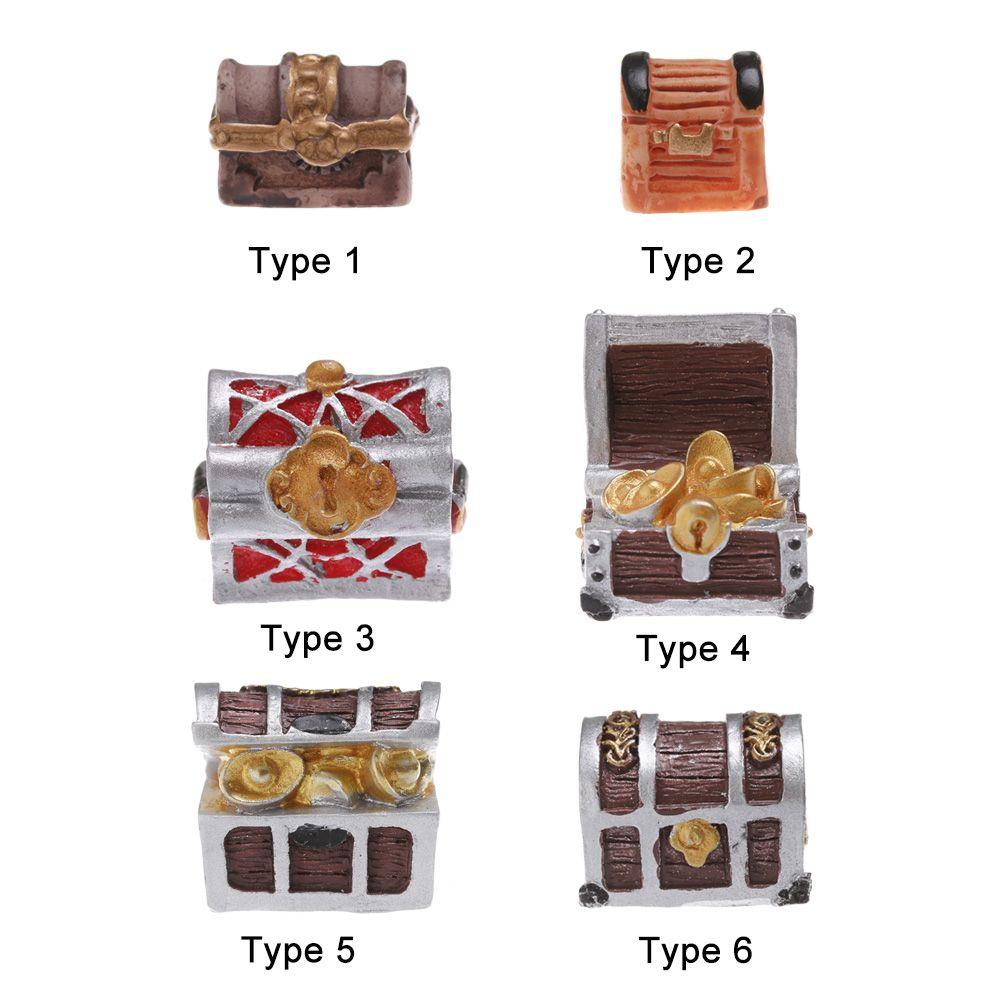 Creative Micro Landscape Doll House Ornament Treasure Chest Figurine Pirate Adventure Game Miniature Cashbox Jewelry Box