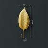 Retro Gold Leaf Shape Hanging Hooks Punch-free Wall Hanger Hanging Storage Rack Towel Watch Bag Key  Self Adhesive Household