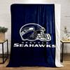 Seattle Seahawks Helm Logo Design Decke Flanelldecke für Schlafzimmer, Wohnzimmer, Sofa und Nickerchensofas.