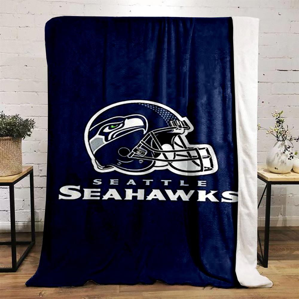 Seattle Seahawks Helm Logo Design Decke Flanelldecke für Schlafzimmer, Wohnzimmer, Sofa und Nickerchensofas.