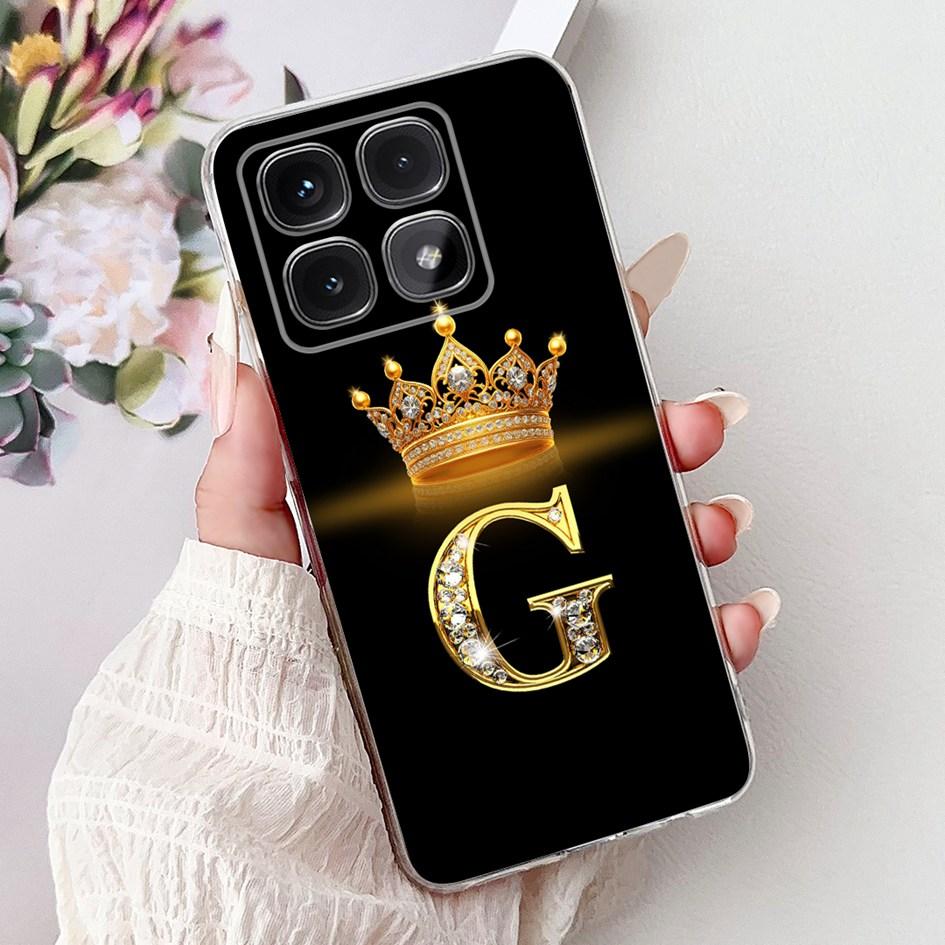 For Xiaomi 14T Pro 5G Case Luxury Crown Letters Soft Silicone Couple Phone Cover For Xiaomi 14T Mi14T 14TPro 2024 Protect Shells