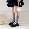 Girls Princess Bow Mid Calf Socks Spring Autumn Solid Student Dance Long Tube Socks For Little Kids