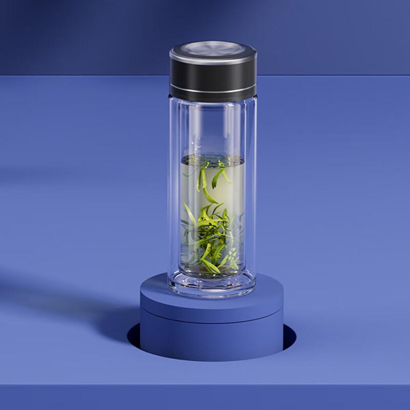 LanBeQi Beile Double Wall Glass Tea Infuser Mug