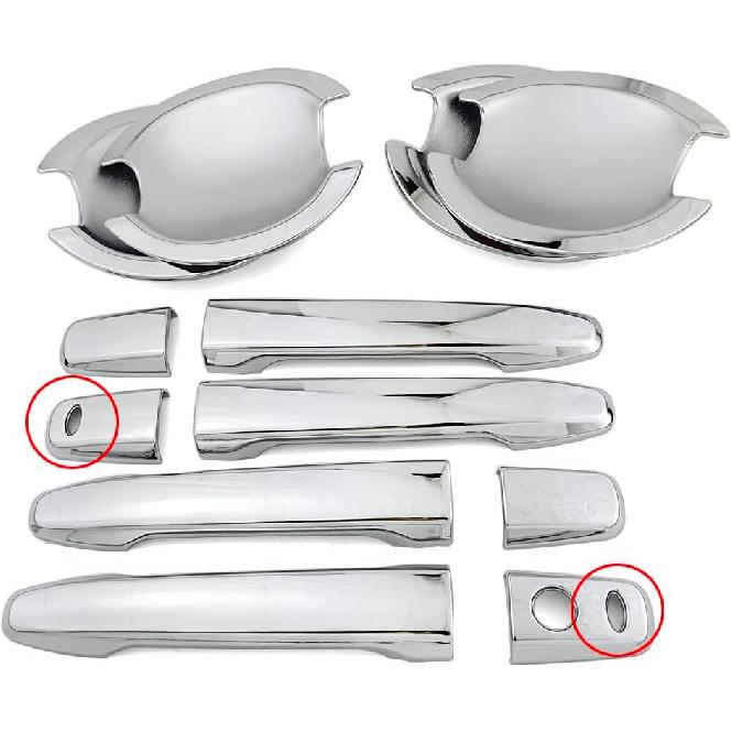 Chrome Exterior Door Handle Cover Trim and Door Bowl Cap for Mitsubishi Outlander 2007-2020 Lancer 2008-2017 RVR ASX Outlander Sport 2011-2021