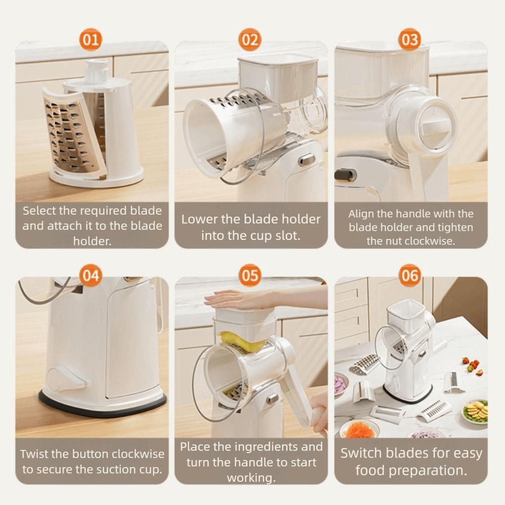 Non-slip Suction Bas Hand-Crank Vegetable Slicer Manual Rotary Cheese Grater  Food Processing